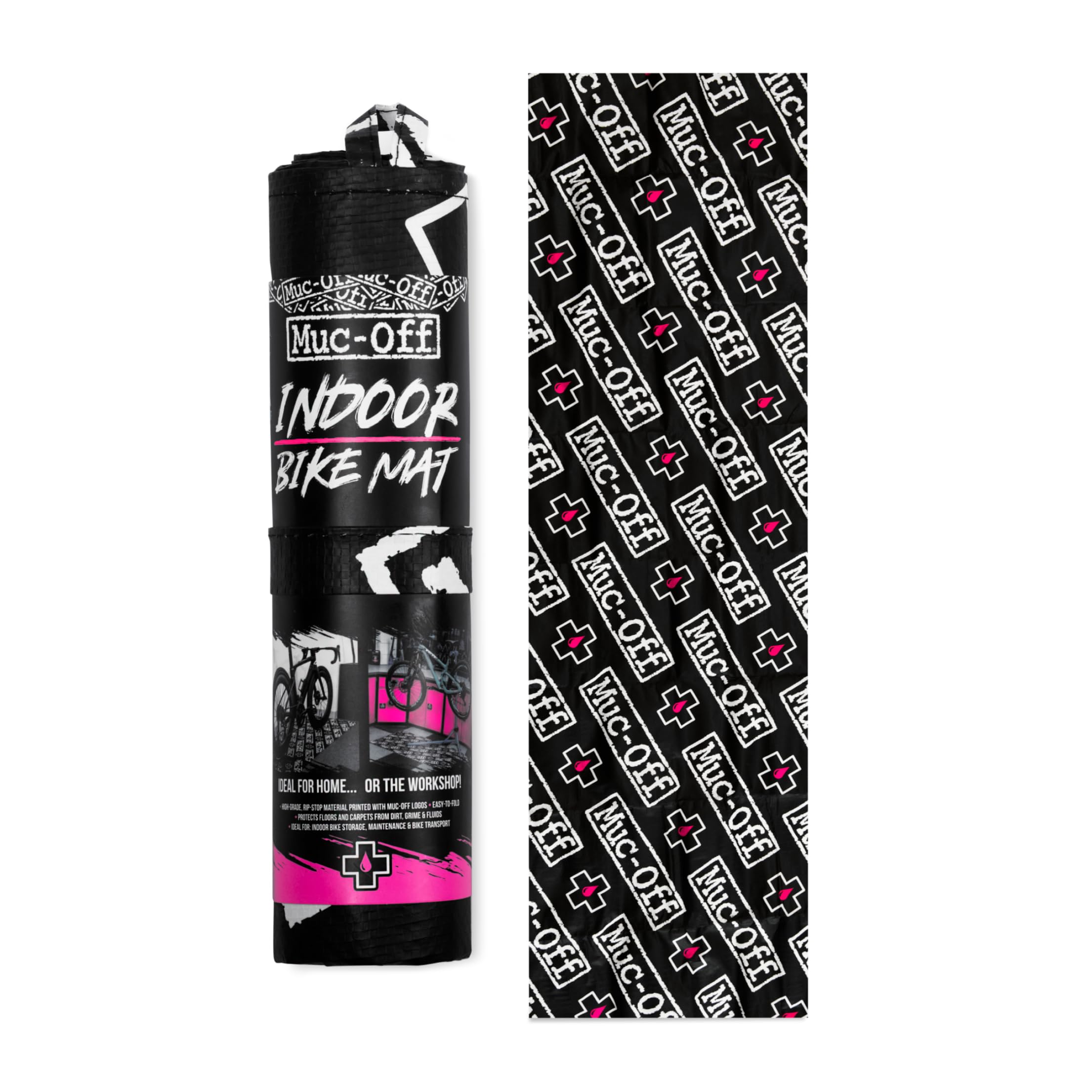 Muc-Off Bike Mat - Foldable Waterproof Floor Protector for Indoor Bike Maintenance and Turbo Trainer - High-Grade Plastic, Travel Size