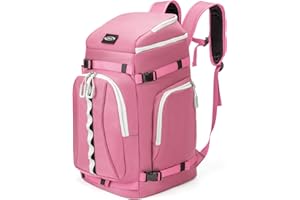 Lunidry Ski Boot Bag, 65L Waterproof Ski Bag & Snowboard Boot Bag, Travel Backpack for Skis Snowboard Helmet Goggles & Accessories