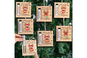Dansydaisy Christmas Money Holders for Cash Gift Wooden Christmas Money Holders Ornament Bulk Xmas Cash Gifts Tree Hanging Ornament Here's a Few Buck for Xmas Holiday Party Favors(6 Pcs,Chic Style)