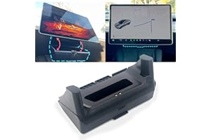 DockCharged Tesla Sunglass Holder for Tesla Model 3 and Model Y with Extra Under Screen Storage - Hidden Tesla Center Console Organizer - Tesla Model Y Accessories - Tesla Model 3 Accessories