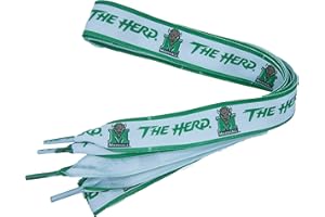 Divine Creations NCAA Marshall Thundering Herd Shoelaces, Emerald/White, One Size