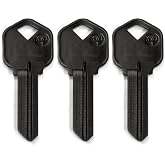 KeySmart AirKey - Aluminum Key Blanks, 75% Lighter, 2X Stronger Than Brass - Durable, Scratch-Free KW1 Key Blanks Set (3 Pack, Black)