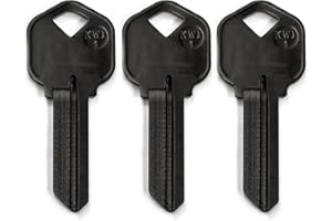 KEY SMART KeySmart AirKey - Aluminum Key Blanks, 75% Lighter, 2X Stronger Than Brass - Durable, Scratch-Free KW1 Key Blanks Set (3 Pack, Black)