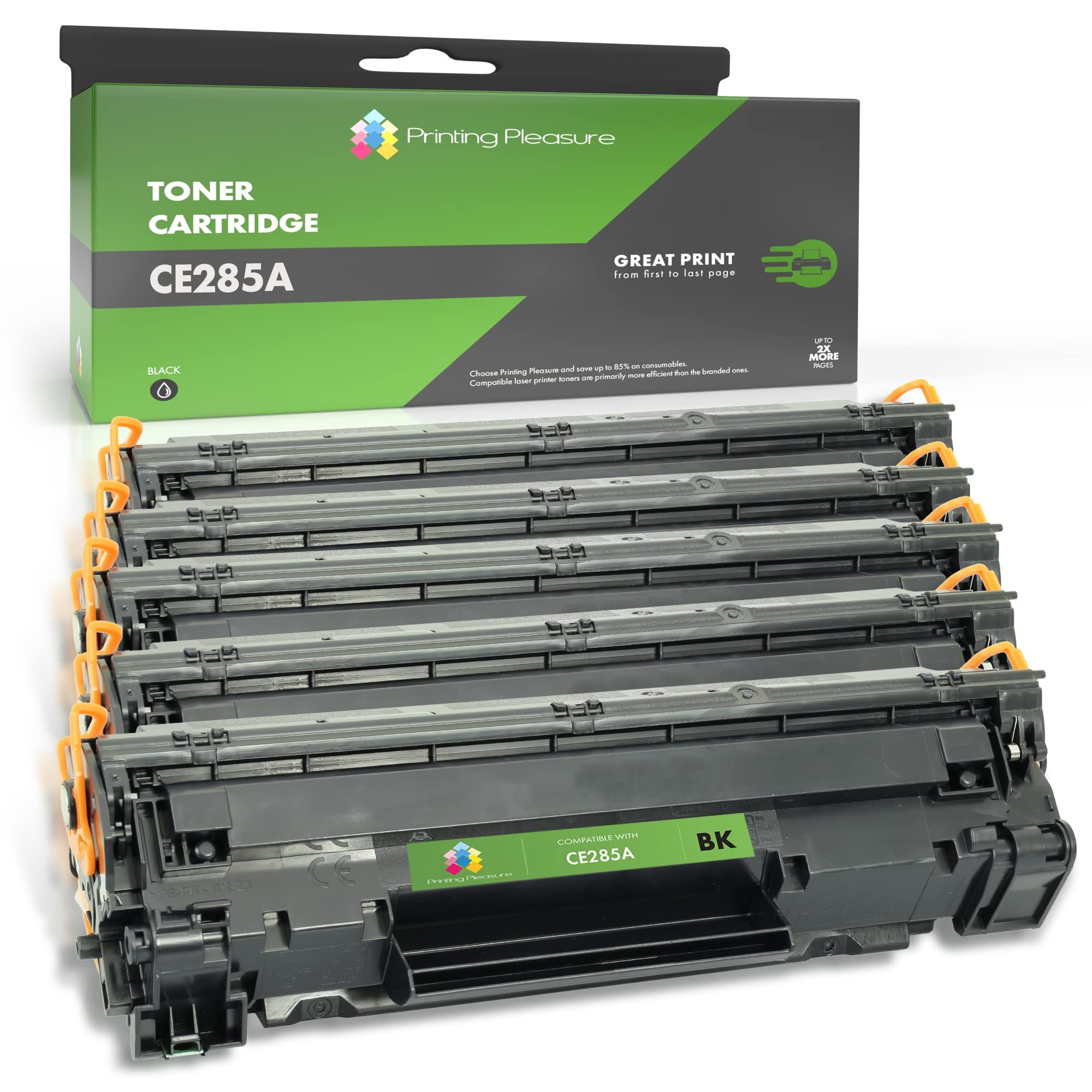 85A Toner Cartridge Compatible with HP Laserjet P1010 P1102 P1102W M1130 M1132 M1210 M1212 M1213 M1217 Canon LBP-6000 LBP-6000B LBP-6020 MF-3010 CE285A 85A CRG 725(Black,5-Pack)