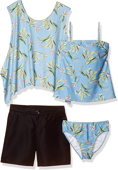 三愛水着楽園 水着 ノンワイヤー ボタニカル タンキニ4点セット レディース タンキニ 通販 Amazon