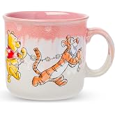 Silver Buffalo Disney Winnie the Pooh, Reactive Glaze Camper Mug, 20oz | Piglet, Tigger, Eeyore, High Gloss Finish, Ceramic, Coffee Cup, 0.59 Liters