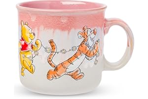Silver Buffalo Winnie The Pooh Featuring Piglet, Tigger, and Eeyore Reactive Glaze Ceramic Camper Mug, 20 Ounces