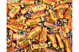 QUEEN CITY CANDY CAVE Bits O Honey Candy Bulk, Old Fashioned Bit of Honey Candy - Bulk Individually Wrapped Taffy - Perfect for Throwback Parties (1 Pound)