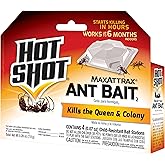 Hot Shot MaxAttrax Ant Bait 4 Count, Child-Resistant Bait Stations | Starts Killing In Hours, For Indoor &amp; Outdoor Use, Works up to 6 Months Indoors, Child Resistant Bait Stations