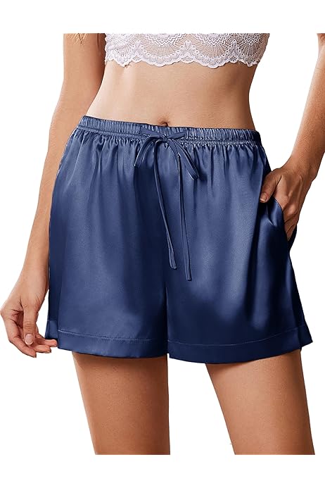 Pajamas On Amazon Ekouaer Women's Satin Pajama Shorts
