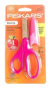 Fiskars Scissors Blunt-tip Safety-Edge Blades w/Sheath (Hot Pink)