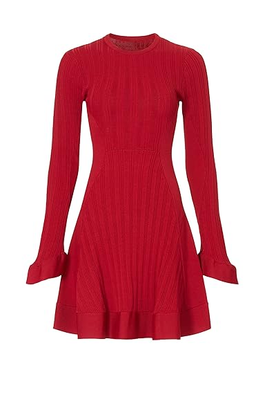 ESTEBAN CORTAZAR COLLECTIVE RTR DESIGN COLLECTIVE RED BELL SLEEVE DRESS, RED, X-SMALL