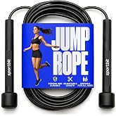 SPORTBIT Adjustable Jump Rope for Fitness and Exercise | Fitness and Exercise, Cardio, Boxing, and Weight Loss, Speed Rope, Men &amp; Women