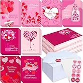 Skyygemm 120 Pack Religious Valentines Day Cards with Envelopes and Stickers Christian Cards with Blessing Heart Greeting for Valentine‘s Day Party Favors Supplies 4.5 x 6.2 Inch