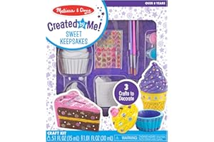 Melissa & Doug Sweet Keepsakes Craft Kit: 2 Decorate-Your-Own Treasure Boxes and a Cake Bank