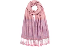 QIUTIMIY Paisley Pashmina Shawl Wrap Women Reversible Vintage Jacquard Pashmina Rave Scarf with Fringe for Evening, Wedding
