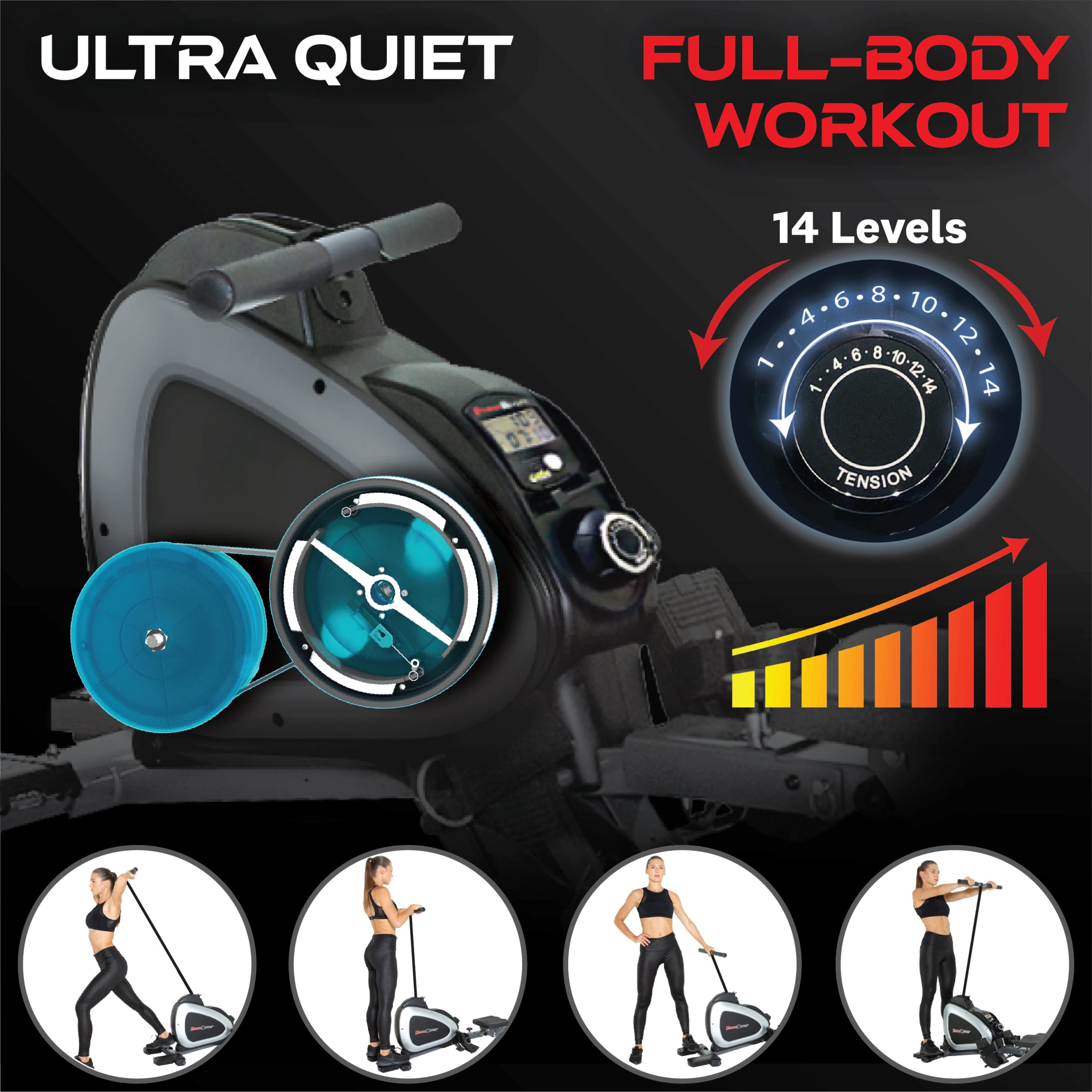 Fitness Reality Rowing Machine with Bluetooth Workout Tracking