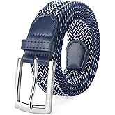 SUOSDEY Elastic Fabric Braided Belts for Men, Stretch Woven Belts for Golf Casual Jeans Shorts