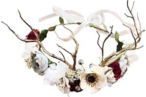 Vivivalue Floral Crown Girl Floral Headband Flower Headpiece Halo Wedding Party Photos