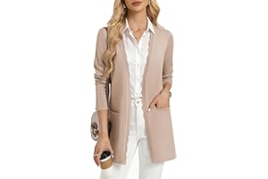 GRACE KARIN Women Long Cardigan Sweaters Lightweight Long Sleeve Open Front Cardigans Casual Knit Jacket wiht Pockets