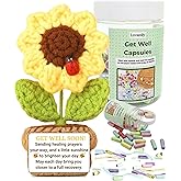 LOVAMILY Get Well Soon Gifts - Message Capsule Bottle and Crochet with Card Uplifting Present Basket for Women Men Patients Family Coworker Friends After Surgery Recover Cancer Chemo