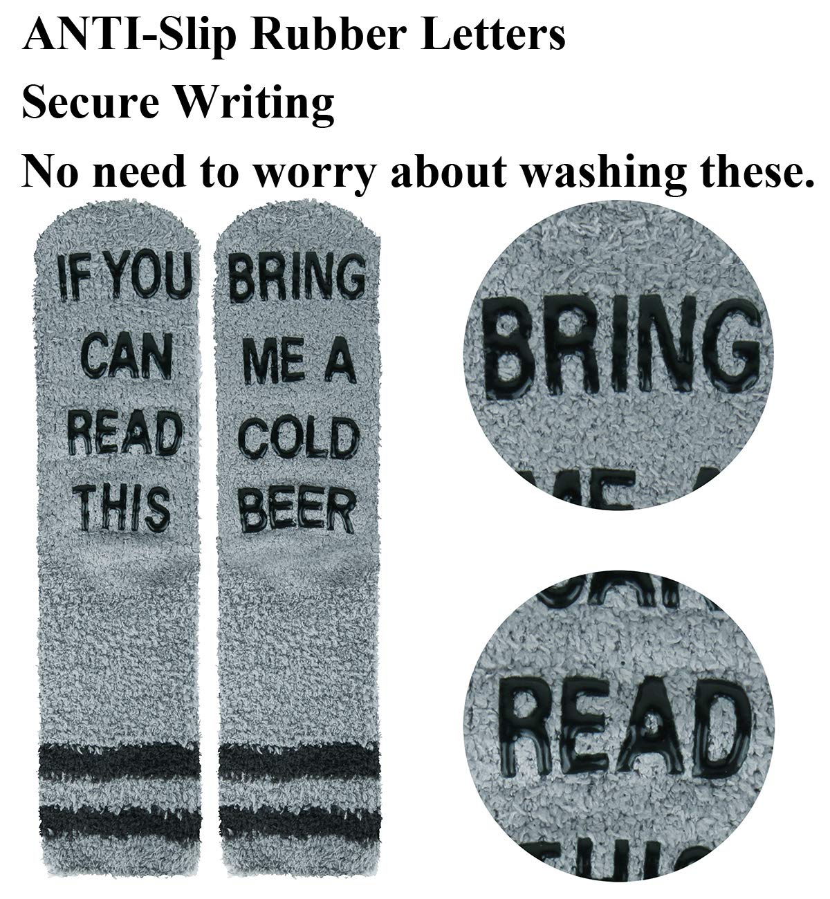 Happypop Slipper Socks If You Can Read This Fuzzy Crew Winter Warm Socks Bring Me Beer Thermal Socks For Men Women Hollowen Christmas Birthday housewarming Gift