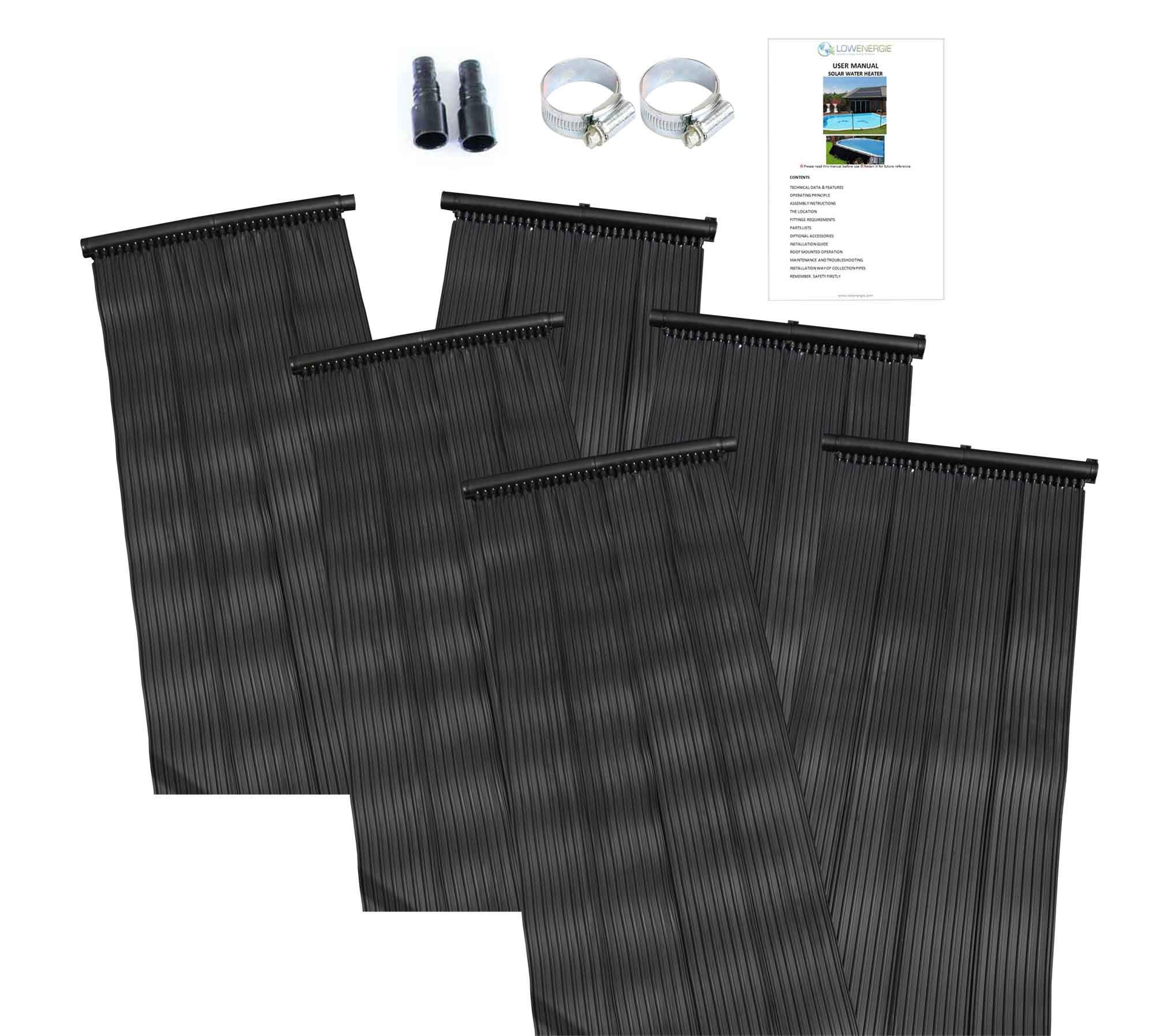 LOWENERGIESolar Thermal Swimming Pool Heating Mat Hot Water Free Energy Saving Sun Pool Heater Kit Warm. Mat only (3, 0.66 x 6M)