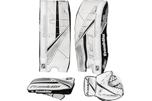 Franklin Sports NHL Kids Street Hockey Goalie Pads Set - Kids Hockey Training Equipment - Includes Block Pad, Catch Glove, and Goalie Pads