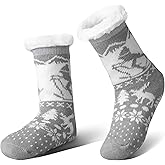 YEEKAORA Kids Slipper Socks With Grips Girls Boys Warm Thick Fleece Lined Winter Christmas Stockings Home Sleep Socks