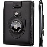 SERMAN BRANDS RFID Blocking Slim Bifold Genuine Leather Minimalist Front Pocket Wallets for Men with Money Clip Thin Mens