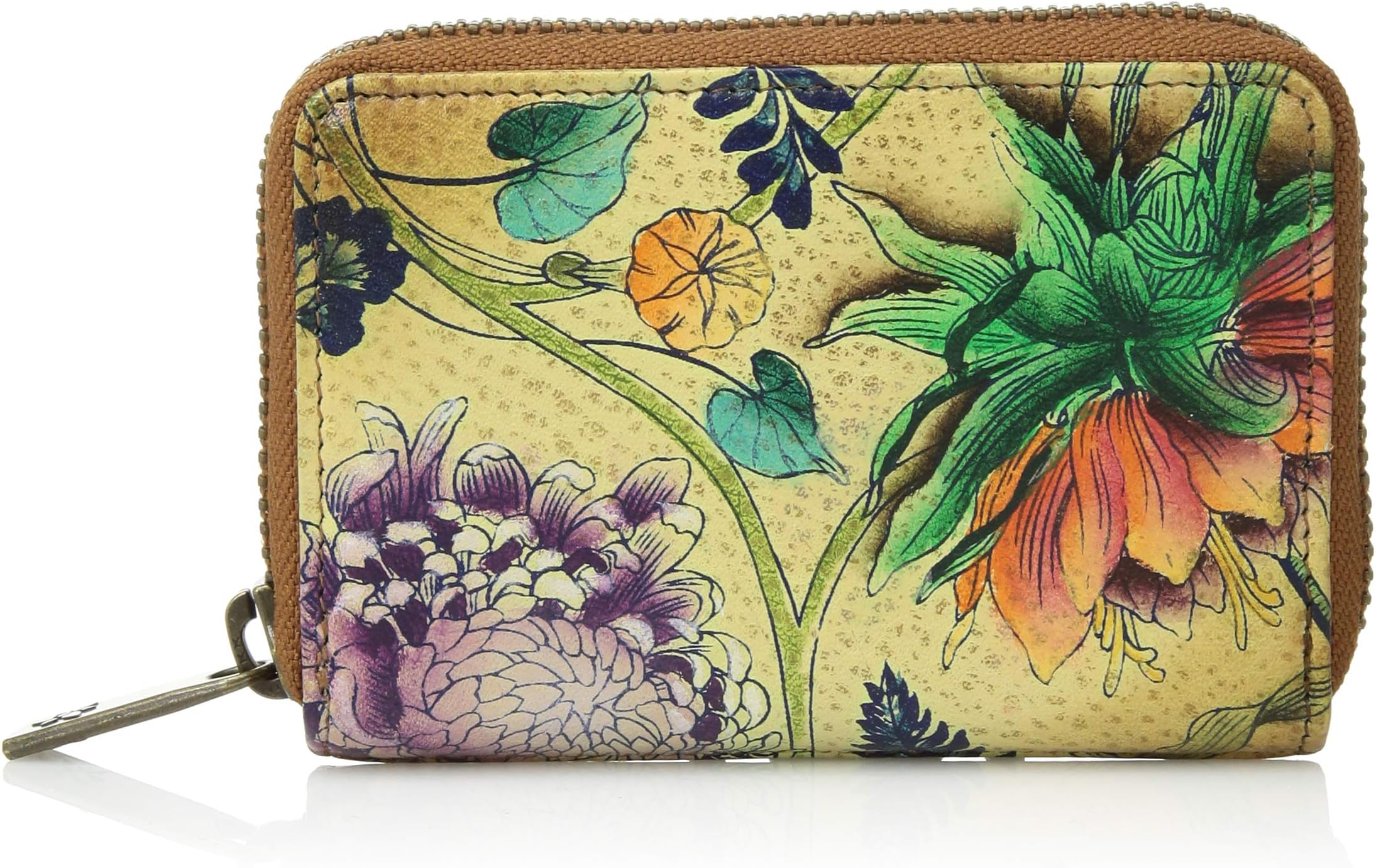 Anuschka Credit Card & Business Card Holder - Genuine Leather, Hand-painted Original Artwork - Holds 11 cards