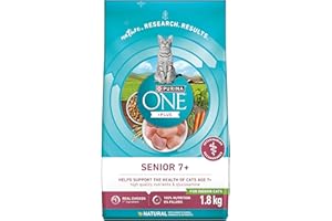 Purina ONE +Plus Senior Dry Cat Food, Chicken - 1.8 kg Bag