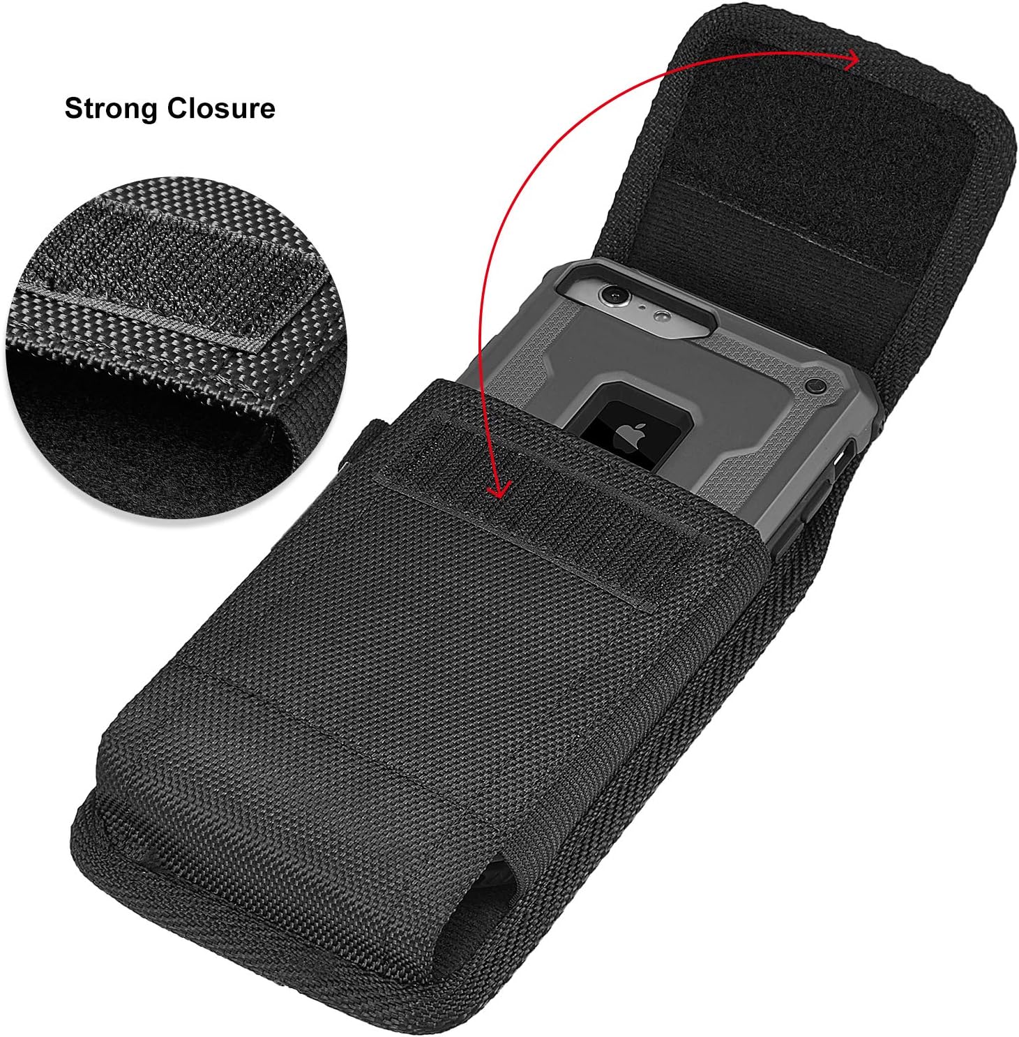 iPhone 8 / iPhone 7 6S Vertical Belt Clip Case Holster Belt Pouch for Galaxy S8 Oxford Canvas Vertical/Horizontal Case with Steel Belt Clip Holster - Image 4