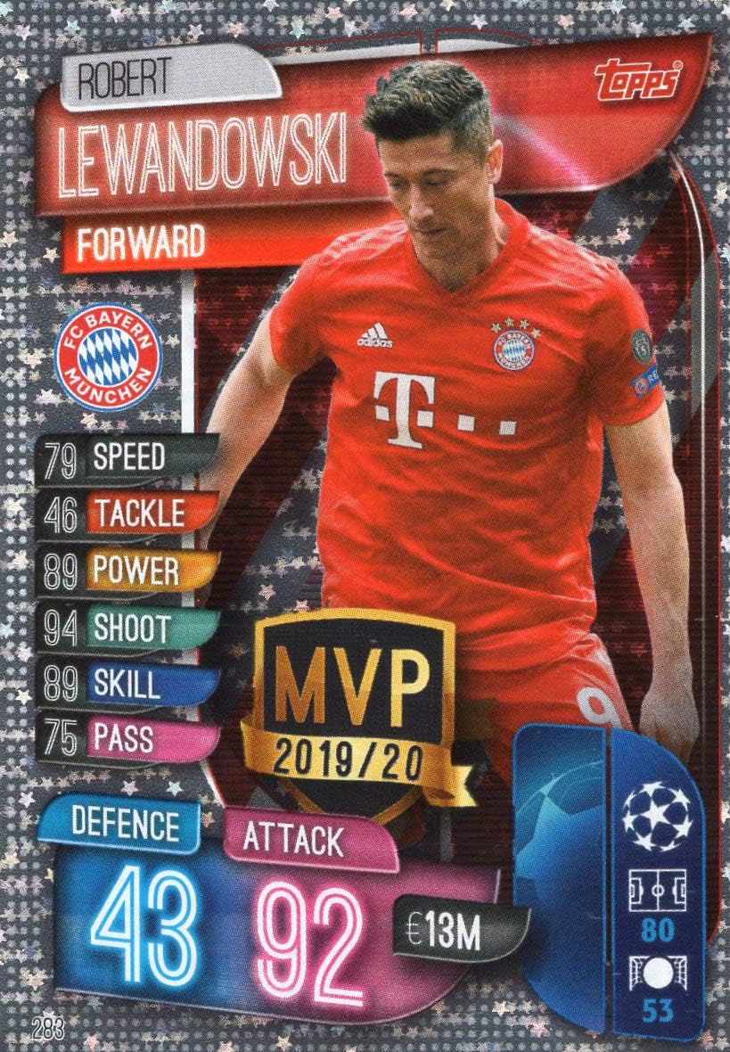 MATCH ATTAX 19/20 ROBERT LEWANDOWSKI MVP TRADING CARD BAYERN MUNICH