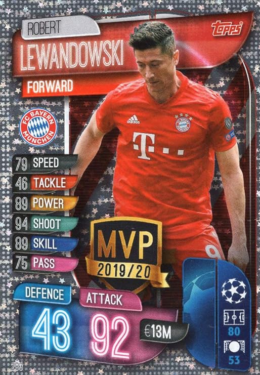 MATCH ATTAX 19/20 ROBERT LEWANDOWSKI MVP TRADING CARD BAYERN MUNICH