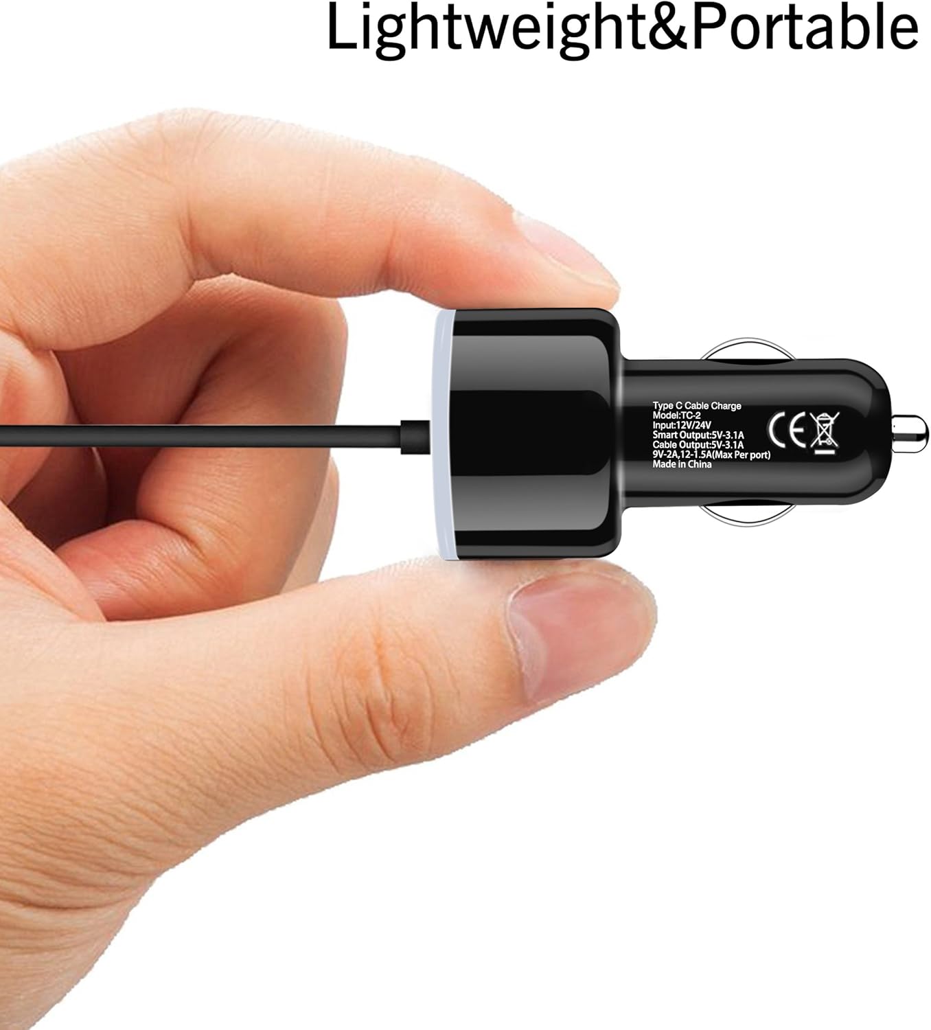 Ailun Fast Car Charger QC3.0 Adapter with 1M Built in USB Type C Cable 35W Blue Ring Light for iPhone 11/11 Pro/11 Pro Max/X/Xs/XR/Xs Max Galaxy s20, s20+ S20Ultra S10 Plus Note 10 MacBook and More: Home Audio & Theater