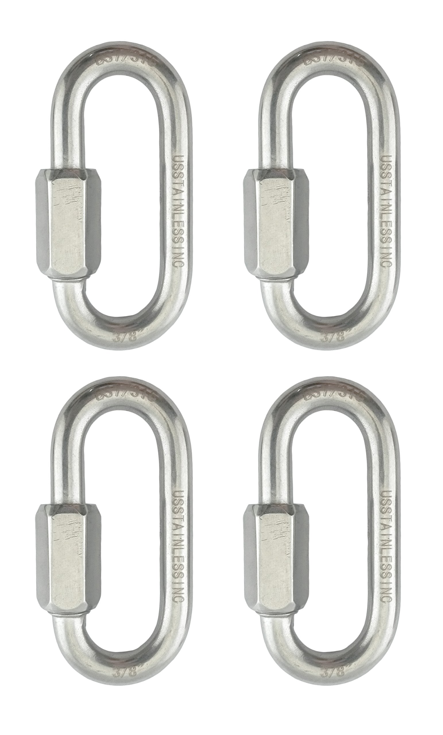 4 Pieces Stainless Steel 316 Quick Link 3/8" (10mm) Marine Grade