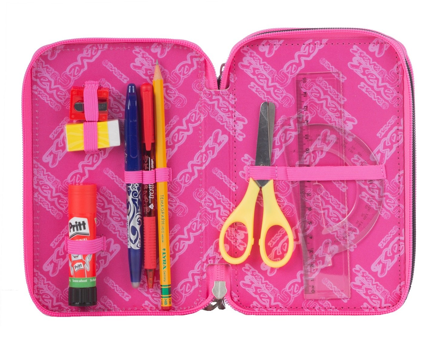 Astuccio Seven 3 Scomparti Yantry Girl - Nero, Completo Di Penne, Matite E Accessori - Foto 4