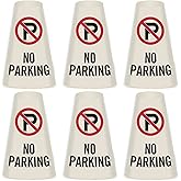 SmartSign 6-Pack "No Parking" Reflective Cone Message Sleeve Collar with Symbol, 360-Degree Visibility, Non-Adhesive Vinyl Signs for Traffic Safety Cones, 3-Side Print [Cone Not Included]