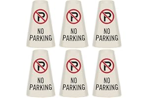 SmartSign 6-Pack "No Parking" Reflective Cone Message Sleeve Collar with Symbol, 360-Degree Visibility, Non-Adhesive Vinyl Signs for Traffic Safety Cones, 3-Side Print [Cone Not Included]