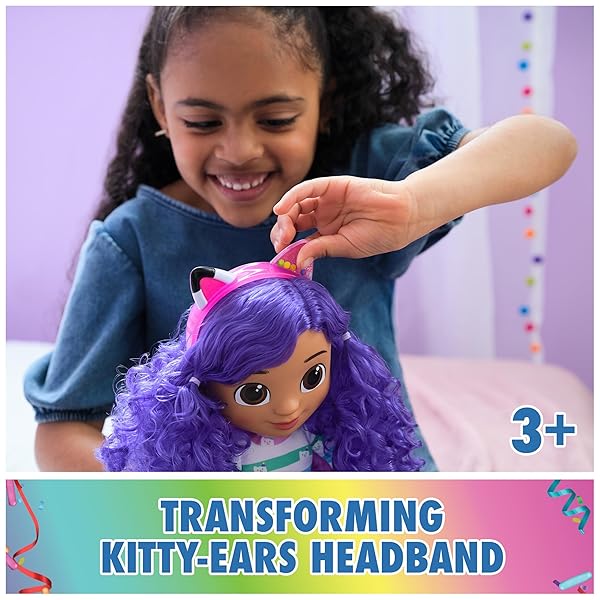 GABBY’S DOLLHOUSE DREAMWORKS, SING & CELEBRATE GABBY GIRL DOLL, 13-INCHES TALL WITH SOUND EFFECTS & REVERSIBLE CAT EARS, KIDS TOYS FOR GIRLS & BOYS AGES 3+