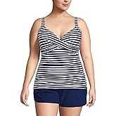 Lands' End Women's Chlorine Resistant Wrap Tankini Swimsuit Top
