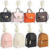 Tondiamo 8 Pcs Mini Backpack Keychain for Women Mini Bag Charms Cute Coin Purse Small Change Pouch Pocket Wallet Headset Bags Gift (Stylish)