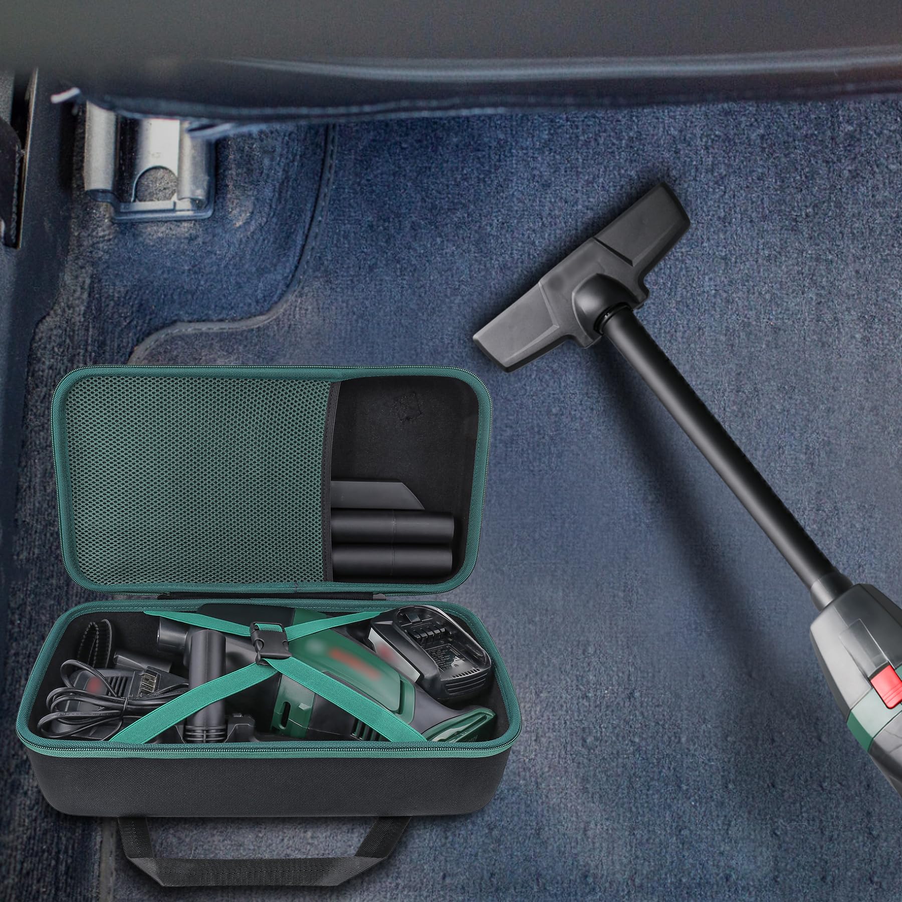 co2CREA Hart Tragbare Schutzhülle Etui Tasche für Bosch Home and Garden Akku-Handstaubsauger UniversalVac 18,Nur Tasche 9
