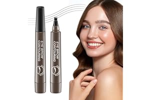 TOWAVE Magic Eyebrow Pencil, 2024 Upgrade Waterproof Microblading Eyebrow Pencil Contouring Pen 4 Tipped Precise Brow Pen, Fine Stroke Microblading Eyebrow Pencil Creates Natural (Dark Brown) 4.28