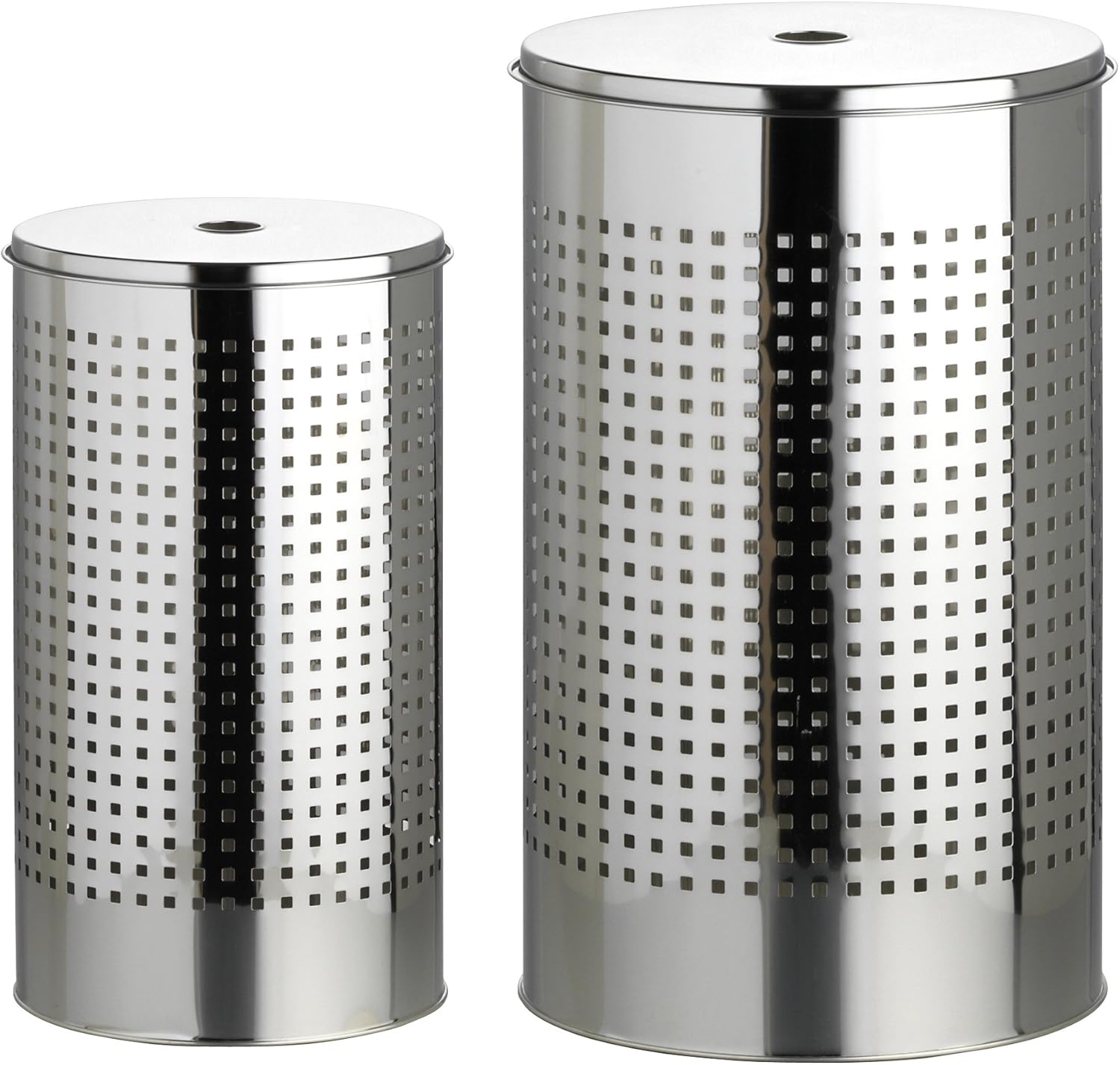 Axentia 282790 Laundry Bin with Lid ChromePlated Set of 2 Amazon.co