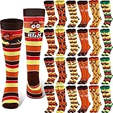 Xtinmee 12/ 36pairs Turkey Trot Socks Thanksgiving Knee Socks Fall Running Consume for Women Men Holiday Thanksgiving Party