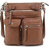 SG SUGU Katie Lightweight Medium Crossbody Bag Shoulder Bag with Multi Pocket for Women