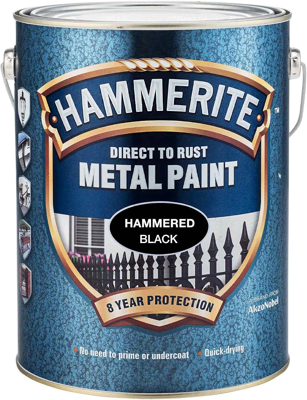 Hammerite 2.5L Metal Paint Hammered Black