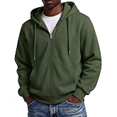 COOFANDY Men Full Zip Hoodie Fleece Zipper Sweatshirt Casual Hooded Jacket | lightweight fleece-lined and smooth zipper, versatile drawstring hood, ideal for daily wear, school, gym, outdoor activities